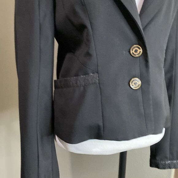 Just Cavalli Wool Black Two Button Women's Blazer US 8 medium IT 44 - Picture 10 of 15
